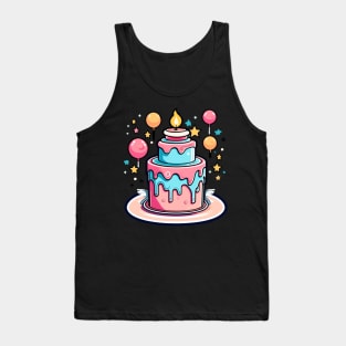 Birthday Cake Illustration Tank Top